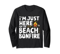 I'm Just Here for The Beach Bonfire Ocean Sunset Campfire Long Sleeve T-Shirt