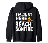 I'm Just Here for the Beach Bonfire Ocean Sunset Campfire Zip Hoodie