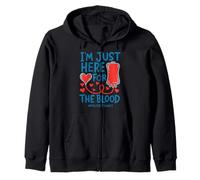 I'm Just Here For The Blood Nurse Needles Draw Phlebotomist Zip Hoodie