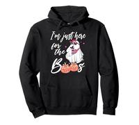 I'm Just Here For The Boos Funny Boo Halloween Glass of Wine Pullover Hoodie