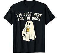 I'm Just Here for The Boos Funny Halloween Kids Womens Mens T Shirt Medium Black