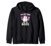 I'm Just Here For The Boos Ghost Funny Halloween Costume Zip Hoodie