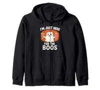 I'm Just Here For The Boos Ghost Funny Halloween Costume Zip Hoodie