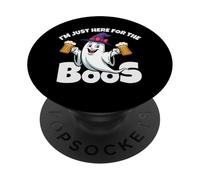 I'm Just Here for the Boos Ghost Witches Hat Funny Halloween PopSockets Adhesive PopGrip