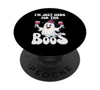 I'm Just Here for the Boos Ghost Witches Hat Funny Halloween PopSockets Adhesive PopGrip