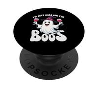 I'm Just Here for the Boos Ghost Witches Hat Funny Halloween PopSockets Adhesive PopGrip