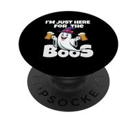 I'm Just Here for the Boos Ghost Witches Hat Funny Halloween PopSockets Adhesive PopGrip