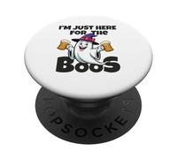 I'm Just Here for the Boos Ghost Witches Hat Funny Halloween PopSockets Adhesive PopGrip