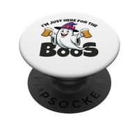 I'm Just Here for the Boos Ghost Witches Hat Funny Halloween PopSockets Adhesive PopGrip