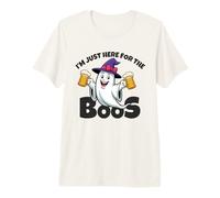 I'm Just Here for the Boos Ghost Witches Hat Funny Halloween Premium T-Shirt