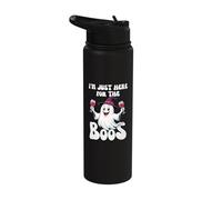I'm Just Here for The Boos Ghost Witches Hat Funny Halloween Stainless Steel Insulated Water Bottle