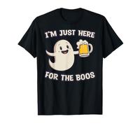 I'm Just Here For The Boos | Halloween Ghost Drinking Beer T-Shirt