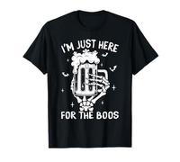 I'm Just Here For The Boos Skeleton Funny Halloween Costume T-Shirt