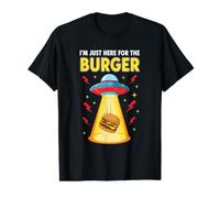 I'm Just Here for The Burger UFO Alien Abduction Fast Food Value Graphic T-Shirt