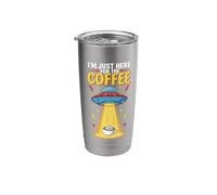 I'm Just Here for The Coffee UFO Abduction Funny Stainless Steel Insulated Tumbler