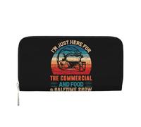 I'm Just Here for The Commercial and Food Halftime Show PU Leather Wallet for Women Men Credit Card Wallet Long Clutch Purse Around Zipper Wallets