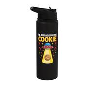 I'm Just Here for The Cookie UFO Abduction Humor Stainless Steel Insulated Water Bottle