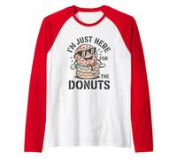 I'm Just Here for The Donuts Funny Donut Lover Baker Design Raglan Baseball Tee