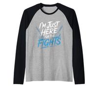 I'm Just Here for The Fights Hockey Fan Banter - Raglan Baseball Tee