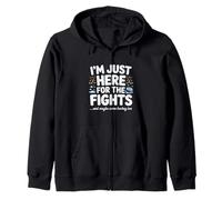 I'm Just Here for the Fights Illustration Zip Hoodie