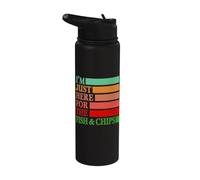 I'm Just Here for The Fish and Chips Vintage Funny Food Stainless Steel Insulated Water Bottle