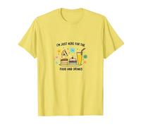 I'm Just Here for The Food and Drinks Funny Party T-Shirt, Men, Lemon, L