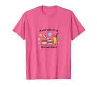 I'm Just Here for The Food and Drinks Funny Party T-Shirt, Men, Pink Heather, XXL