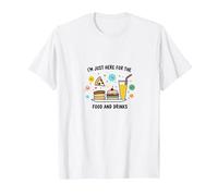 I'm Just Here for The Food and Drinks Funny Party T-Shirt, Men, White, 3XL