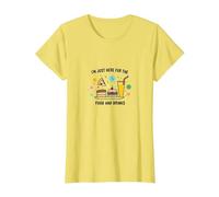 I'm Just Here for The Food and Drinks Funny Party T-Shirt, Women, Lemon, XS