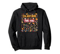 Im Just Here for the Food Foodie Fun Quote Pullover Hoodie, Adult Unisex, Black, XL