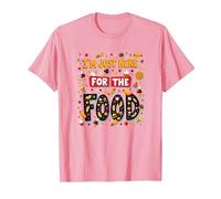 Im Just Here for The Food Foodie Fun Quote T-Shirt, Men, Pink, XL