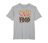 Im Just Here for The Food Foodie Fun Quote T-Shirt, Men's Big and Tall, Heather Grey, 4X Tall