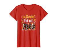 Im Just Here for The Food Foodie Fun Quote T-Shirt, Women, Red, XL