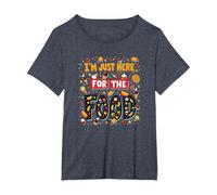 Im Just Here for The Food Foodie Fun Quote T-Shirt, Women's Plus, Heather Blue, 1X
