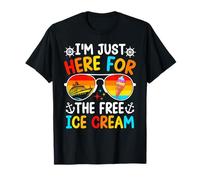 I'm Just Here for The Free Ice Cream Cruise Ship Cruising T-Shirt