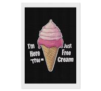 Im Just Here for The Free Ice Cream Diamond Painting Kit for Adults Full Drill Square Diamond Wall Art Pictures Decor 8"x12"