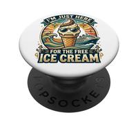 I'm Just Here for The Free Ice Cream Funny Cruise 2026 PopSockets Adhesive PopGrip