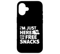 I'm Just Here for the Free Snacks Funny Party Food Case for iPhone 16