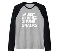 I'm Just Here for The Free Snacks Funny Party Food Raglan Baseball Tee