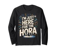 I'm Just Here For The Hora Funny Jewish Wedding Bar Mitzvah Long Sleeve T-Shirt