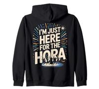 I'm Just Here For The Hora Funny Jewish Wedding Bar Mitzvah Zip Hoodie