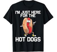 I'm Just Here for The Hot Dogs Kids Womens Mens T Shirt XXXL Black