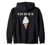 I'm Just Here For The Ice Cream Meme Cute Vanilla Soft Serve Zip Hoodie