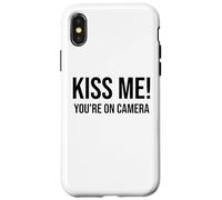 Im Just Here for the Kiss Cam Show Kiss Me Youre On Camera Case for iPhone X/XS