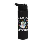 I'm Just Here for The Math Lover Calculator Algebra Student Stainless Steel Insulated Water Bottle