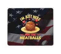 I'M Just Here For The Meatballs Mouse Pad Portable Mousepad Rubber Base Mouse Pads For Laptop Computer Work 25X30Cm