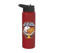 I'm just here for The Nachos - Ballpark Playing Baseball Stainless Steel Insulated Water Bottle