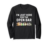 I'm Just Here for The Open Bar Shirt Funny Wedding Reception Long Sleeve T-Shirt