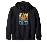 I'm Just Here For The Paella Spanish Food Retro Zip Hoodie