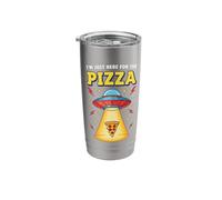 I'm Just Here for The Pizza Alien UFO Abduction Humor Stainless Steel Insulated Tumbler